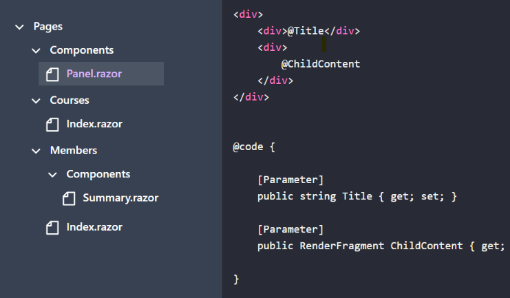 Nested list code sample